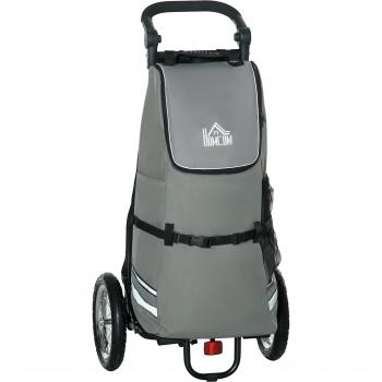 HOMCOM Carro de la Compra Plegable con Enganche para Remolcar con la Bicicleta 2 en 1
