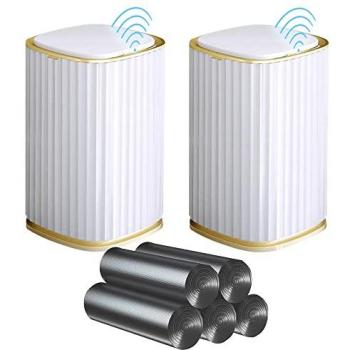 Set 2 Papeleras Cubos Basura 15L con Sensor Inteligente para Hogar y Oficina + 100 Bolsas de Basura