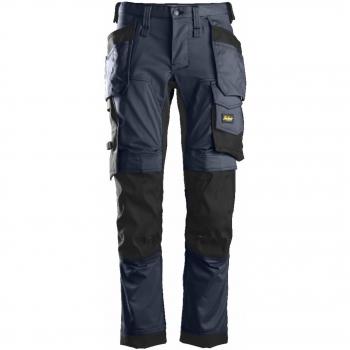 Pantalón de Trabajo Snickers 6241 Azul Marino Ajuste Slim con Bolsillos Holster Talla 38 32