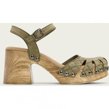 Sandalias de tacón Margot 3079 para mujer en caqui de piel