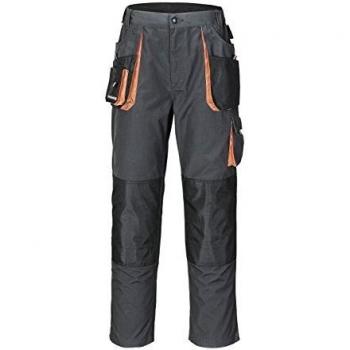 Pantalón de Hombre Talla 46 Gris Oscuro/Negro/Naranja 65% Poliéster/35% Algodón - Terratrend