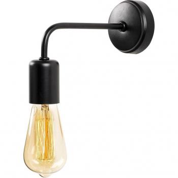 Aplique de pared Denge 3434 con portalámpara abierto, negro, 8 x 20 cm, cuerpo de acero
