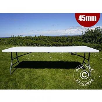 Mesa Plegable 240x76x74cm, Gris Claro (1 unidad)