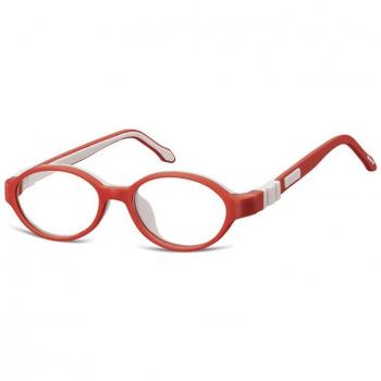 SmartBuy Kids Oval Full Rim Plastic Prescription Glasses - Red - Size 42 - Blue Light Block Available - Free Lenses