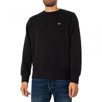 Sudadera Gant Regular Fit Shield Cuello Redondo Negra para Hombre - Talla M