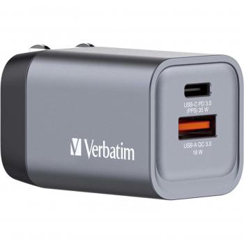 Cargador de Pared Universal Verbatim GNC-35 35W con Tecnología GaN para Carga Rápida