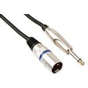 Cable de Audio XLR a Jack 6.35 mm HQ-Power, Conector XLR Macho a Jack 6.35 mm Macho, Mono, 1.5 metros