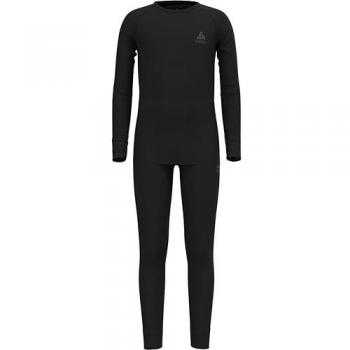 Odlo Kids Merino 200 Long Sleeve Base Layer Set - Black