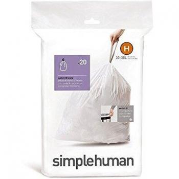 Simplehuman Bolsas de basura resistentes y duraderas para cubos de 30-35 litros