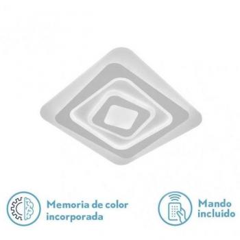 Plafon LED FABRILAMP Vegas 116w 3000-4000-6500k Blanco 5x40x40cm 8700lm Regulable con Control Remoto y Memoria
