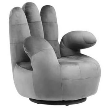 Sillón giratorio CATCHY en terciopelo - Gris antracita - 1 plaza - Clásico - Atemporal