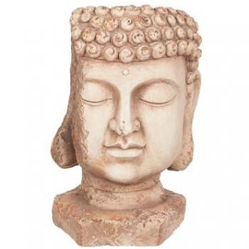 Vaso Decorativo Retro de Magnesio con Cabeza de Buda Beige para Interior y Exterior Butomus