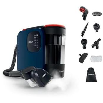 Aspirador de Tapicerías a Vapor Polti StainOver Pet SC40, 2000 W, 4 en 1, Doble Depósito, Ideal para Mascotas, Azul Oscuro