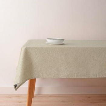 Mantel Antimanchas Jacquard Belum 000-068 Marrón claro 200 x 155 cm, tejido 70% algodón y 30% poliéster, tacto extrasuave