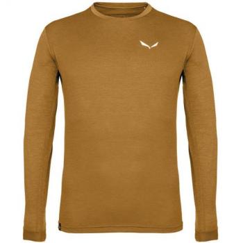 Camiseta Salewa Puez Melange Dry de manga larga en color marrón claro - Talla M