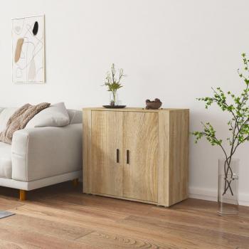 Aparador de madera multicapa color roble Sonoma 80x33x70 cm