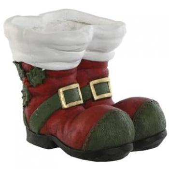 Macetero Navidad Papá Noel Blanco Rojo Verde 30 x 35 x 30 cm Magnesio