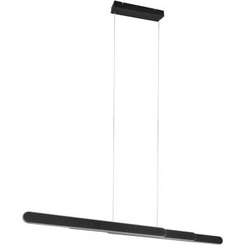 Lámpara colgante LED Helios extensible con regulación de temperatura de color y intensidad en negro.