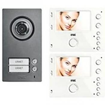 Kit Videocitófono Bifamiliar 2 Hilos Urmet Miro con 2 Monitores Vivavoce