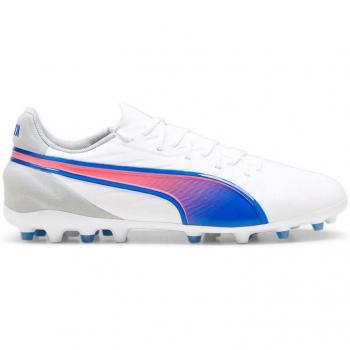 Botas de fútbol Puma King Match MG, características: diseño clásico, suela multigrip para césped artificial, parte superior de cuero sintético, plantilla acolchada para mayor comodidad y ajuste ceñido