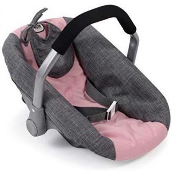 Bayer Chic 2000-Asiento de Coche para muñecas de bebé, Color Gris y Rosa.