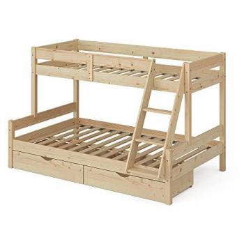 Litera Everest Vitalispa, Madera Natural, 120x200 / 80x200 cm con Cajones