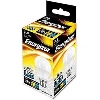 Energizer BC Bombilla LED B22 GLS, 60 W de Repuesto Tradicional, 806 Lumens-luz Blanca cálida, B22d