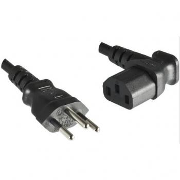 Cable de Alimentación Microconnect Suizo con Conector C13 de 90 Grados 1.8m, color negro, longitud de 1.8 metros, tipo C13 acoplador