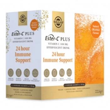 Solgar Ester-C Plus 1000mg Vitamina C Efervescente en Sobres, 21 Unidades