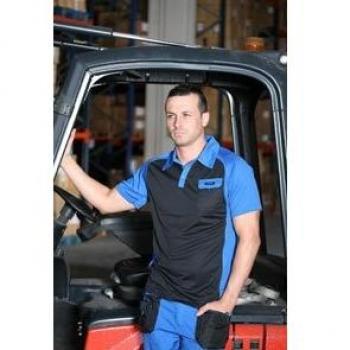 Juba M122374 - Polo coolway top range azul y negro talla l