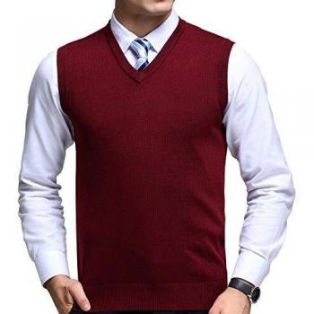 FULIER Hombre Invierno Sin Mangas Con Cuello En V Chaleco Classic Business Gentleman Prendas De Punto De Punto Chaleco Suéter Cardigans Tank Tops