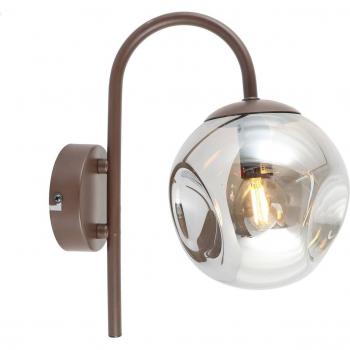 Aplique de pared Lindby Valentina, E14, gris humo, cristal, 28,6 cm