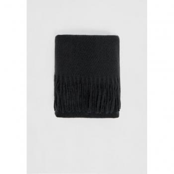 Brushed Yarn Scarf Black One Size