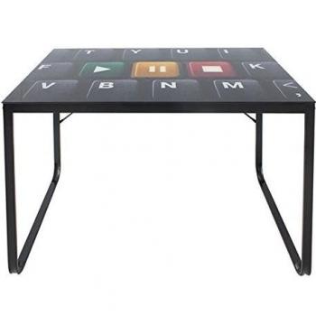 MESA ESTUDIO SUPERFICIE CRISTAL DECORADO TECLAS