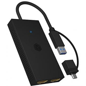 Divisor USB a HDMI Dual 2x HDMI, 4K 30Hz, USB-A y USB-C, IB-SPL1029AC