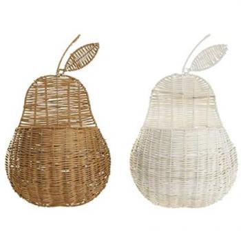 Cesta de pared DKD Home Decor 55 x 33 x 14 cm Ratán (2 Unidades)