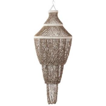 Lámpara de Techo Elegante y Natural con Conchas Marrones - 60x60x115 cm