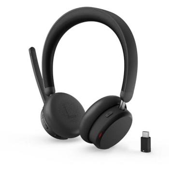 Auriculares Inalámbricos Lenovo 6550 con Cancelación Activa de Ruido (ANC), USB Tipo-C, Certificados para Microsoft Teams, Negros