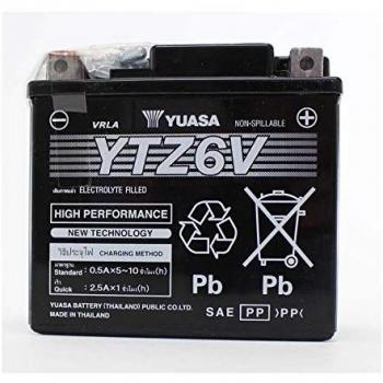 Batería Yuasa AGM YTZ6V - Batería de alto rendimiento libre de mantenimiento, precargada, con acid pack