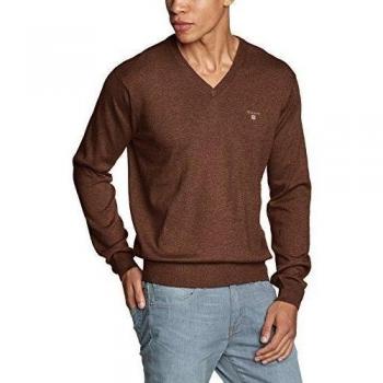 GANT COTTON WOOL V-NECK - Jersey para hombre, color braun