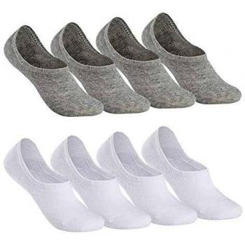 Falechay Calcetines Invisibles Tobilleros Mujer hombre 8 Pares-Blancogris 39-42