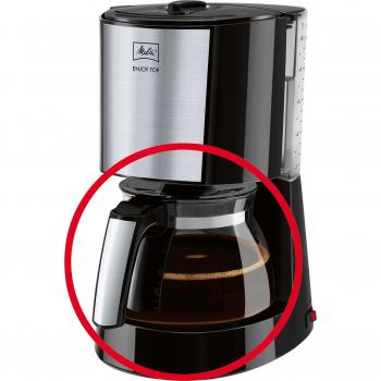 Jarra de vidrio Melitta Aroma Fresh 1250 ml para cafetera Enjoy Top con tapa negra y acero inoxidable
