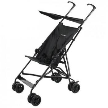 Carro de Paseo para Bebé Nania Negro - Incluye arnés de seguridad, capota extensible, plegado compacto y ruedas giratorias