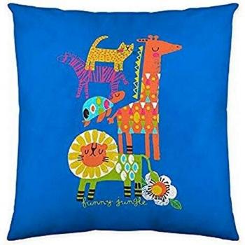 COOL KIDS Funda cojín Reversible Funny Jungle 50x50 cm