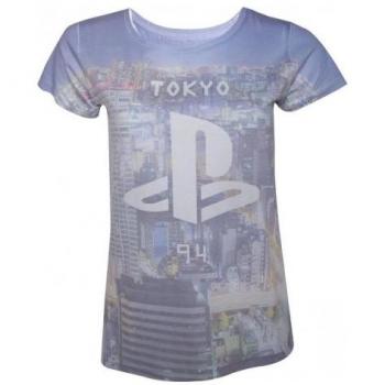 Camiseta Lila Playstation Tokyo Mujer Talla M