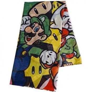 Meroncourt Nintendo Super Mario Bros. Woman'S All-Over Characters Fashion Scarf, One Size, Multi-Colour
