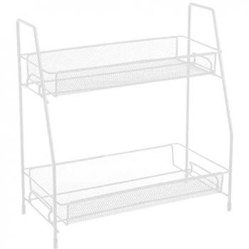 Estantería de Metal con Doble Cesta, 31 x 17 x 33 cm - Ideal para Baño, Cocina o Macetas