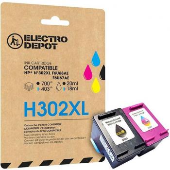 Cartucho de Tinta Compatible HP H302 XL Negro y Colores - Electro Depot