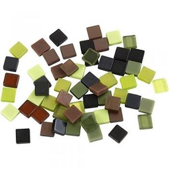 Mini mosaicos de glitter verde, 25 g, 5x5 mm, 2 mm