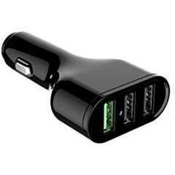 Cargador de Coche Rápido QC3.0 45W con 3 Puertos USB y Type-C